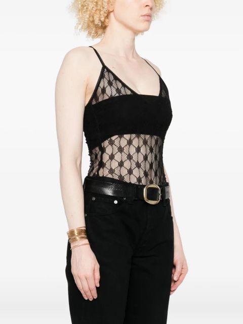 ISABEL MARANT geometric-pattern lace bodysuit - Black