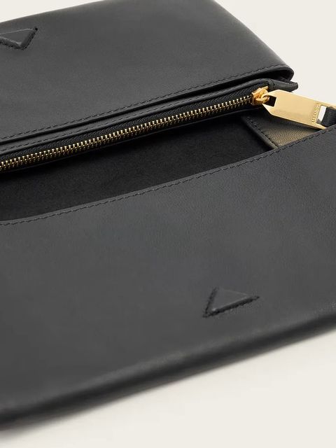 AllSaints portfel skórzany HARLUNA damski kolor czarny W208XD - zdjęcie produktu nr 2