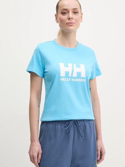 Helly Hansen t-shirt bawełniany HH LOGO damski kolor niebieski 54593 - zdjęcie produktu nr 1