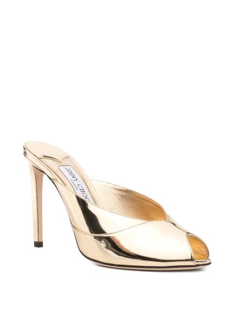 Jimmy Choo Brigitte peep-toe mules - Gold - zdjęcie produktu nr 2
