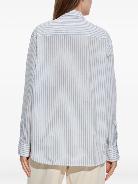 Moncler striped zip-up shirt - White