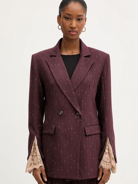 Haveone marynarka kolor bordowy dwurzędowa JGE-P031 - zdjęcie produktu nr 1