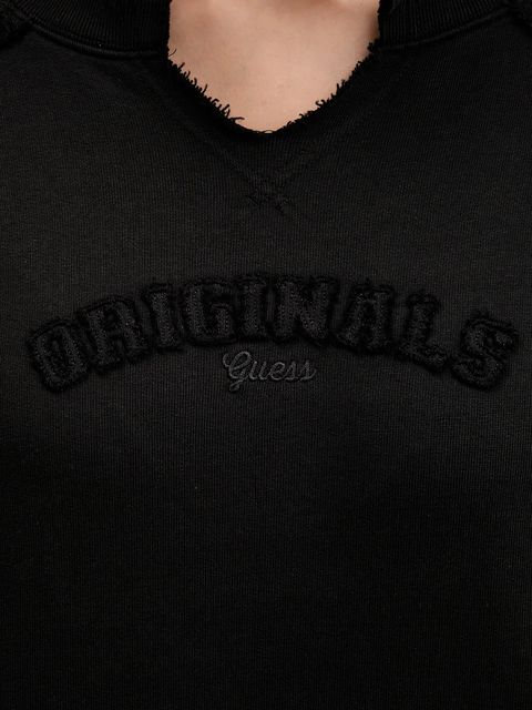 Guess Originals bluza bawełniana damska kolor czarny z aplikacją W5BQ27 KCPR1