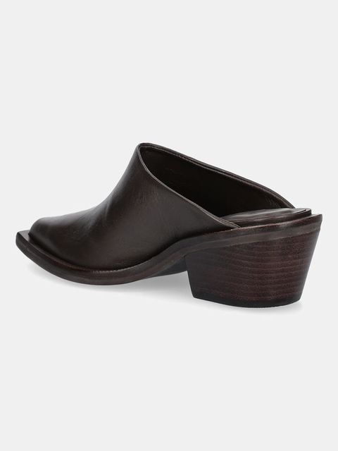 Answear.LAB botki skórzane kolor brązowy na słupku