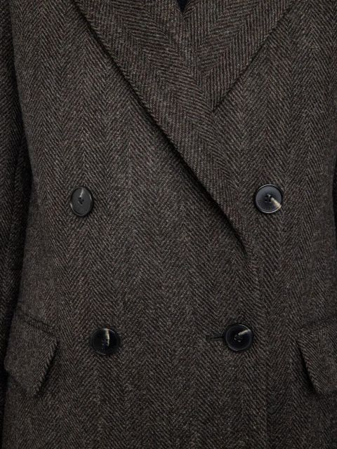 Zadig&Voltaire herringbone double-breasted coat - Brown