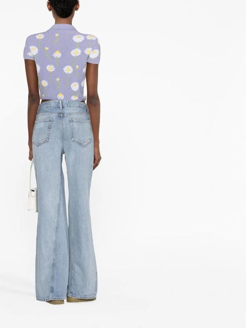 GANNI seam-detail wide-leg jeans - Blue