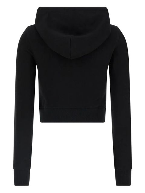 Diesel F-Slimmy logo-embroidered cropped hoodie - Black
