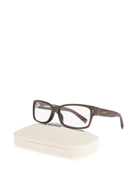 Jacquemus rectangle-frame glasses - Brown