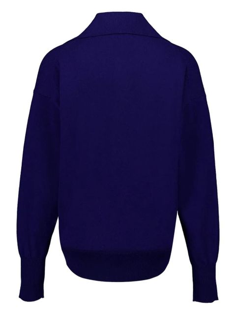 TOM FORD polo V-neck cashmere knit top - Blue - zdjęcie produktu nr 2