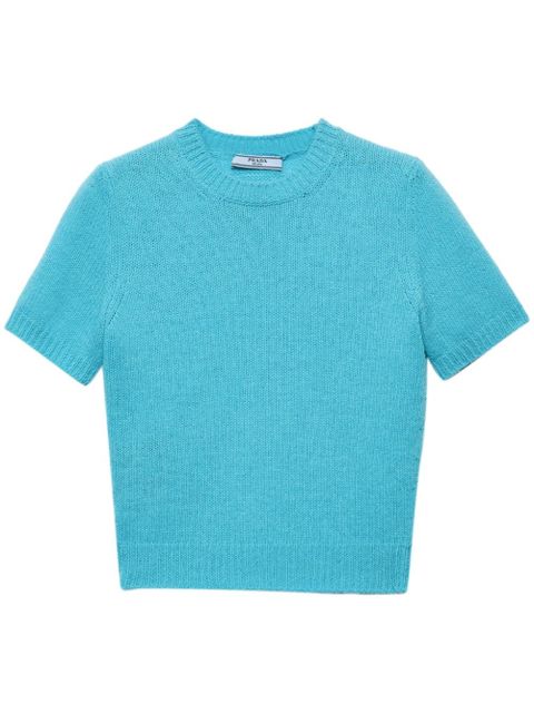 Prada short-sleeve cashmere sweater - Blue - zdjęcie produktu nr 1