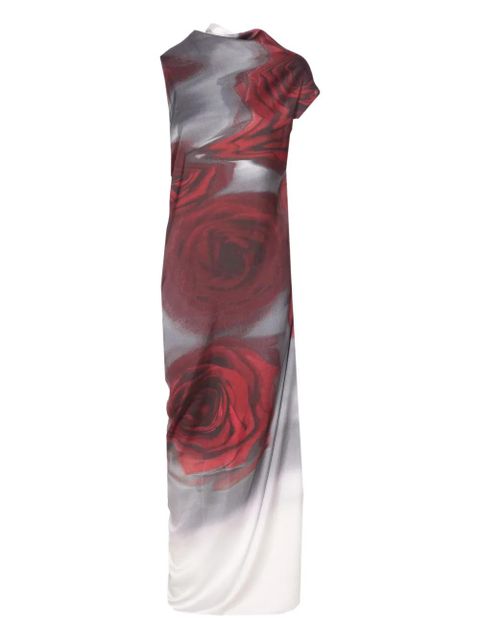 Jean Paul Gaultier Red Blurry Roses asymmetrical dress - zdjęcie produktu nr 1