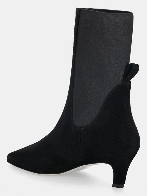 Answear.LAB botki zamszowe kolor czarny na szpilce