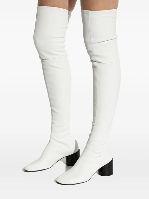 Jil Sander 60mm block-heel over-the-knee boots - White