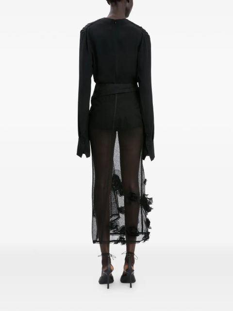 Victoria Beckham V-neck long-sleeve top - Black