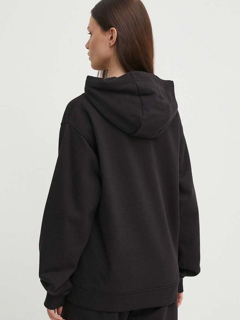 Calvin Klein Jeans bluza damska kolor czarny z kapturem z aplikacją J20J223091