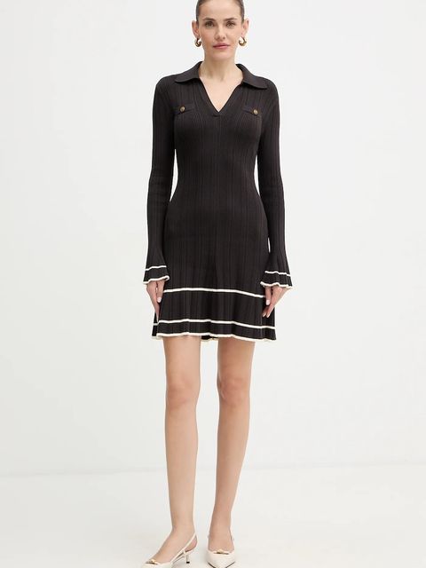 Twinset sukienka kolor brązowy mini rozkloszowana 252TT3230 - zdjęcie produktu nr 2