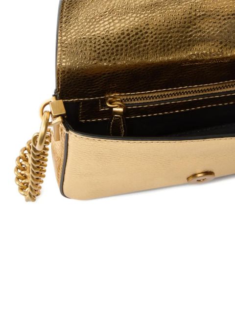 PINKO metallic-finish leather crossbody bag - Gold - zdjęcie produktu nr 2