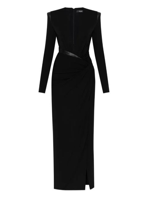 Versace shoulder-pad slit maxi dress - Black - zdjęcie produktu nr 1