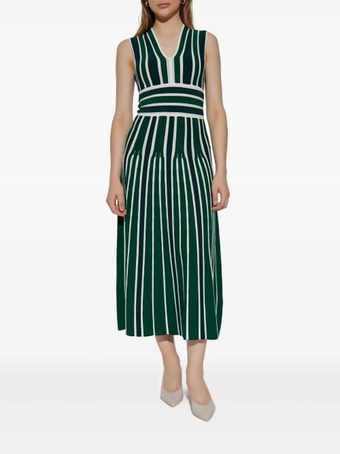 Max Mara Tallone striped A-line dress - Green
