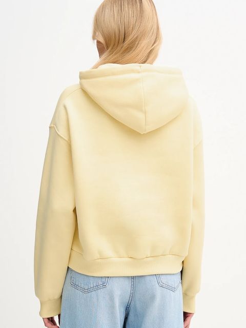 Tommy Hilfiger bluza damska kolor żółty z kapturem z aplikacją WW0WW47832