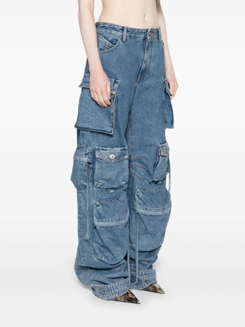 The Attico Fern wide-leg cargo jeans - Blue