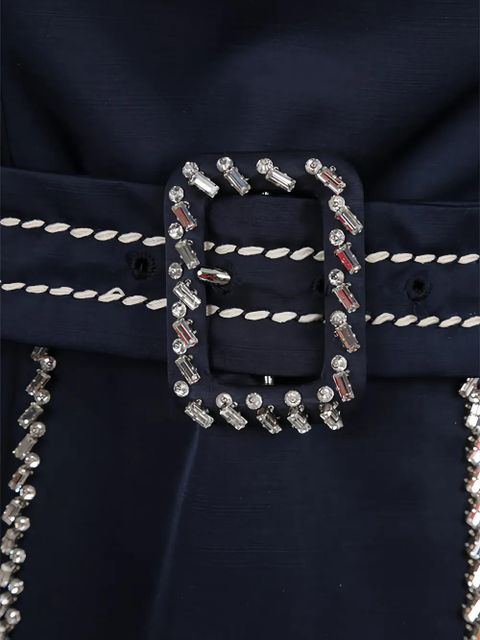 Prada crystal-embellished chiffon minidress - Blue