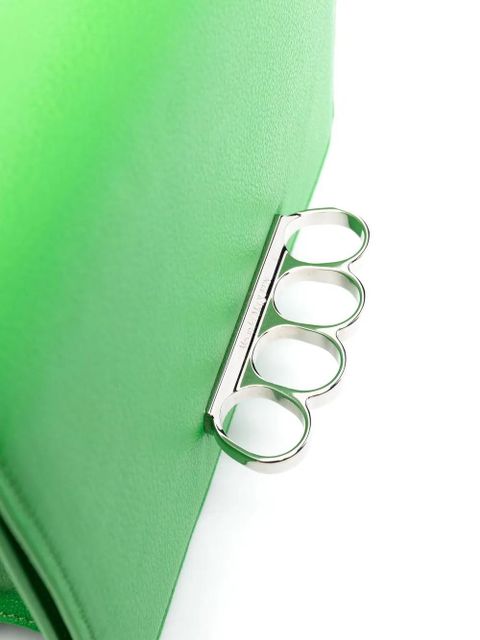 Alexander McQueen Four Ring leather shoulder bag - Green - zdjęcie produktu nr 2