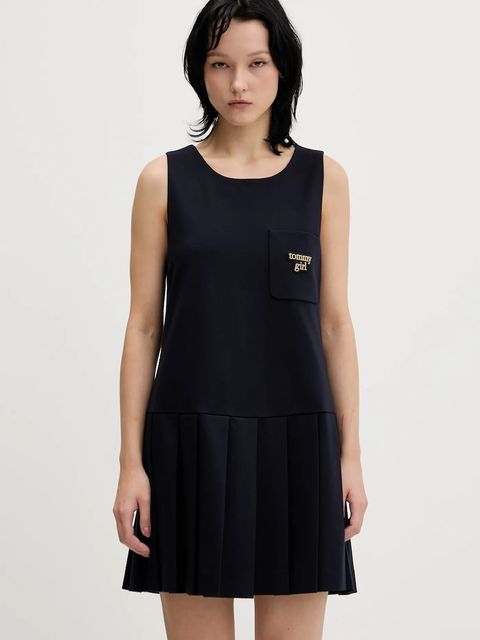 Tommy Jeans sukienka kolor granatowy mini rozkloszowana DW0DW22496 - zdjęcie produktu nr 1