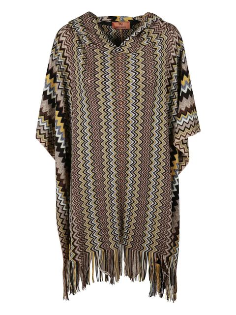 Missoni hooded fringed poncho - Brown - zdjęcie produktu nr 1
