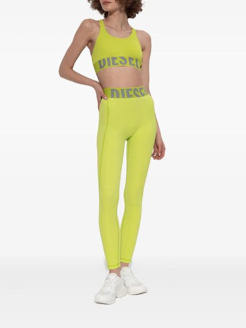 Diesel Adeline logo-waistband leggings - Yellow