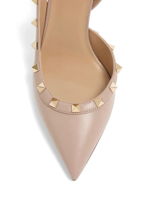 Valentino Garavani Rockstud slingback calfskin pumps 85mm - Neutrals