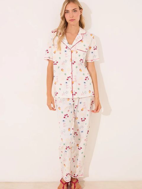 women'secret piżama bawełniana damska kolor biały bawełniana 3132103 - zdjęcie produktu nr 1