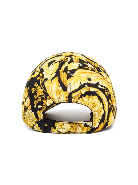 Versace Barocco pattern-print cap - Yellow