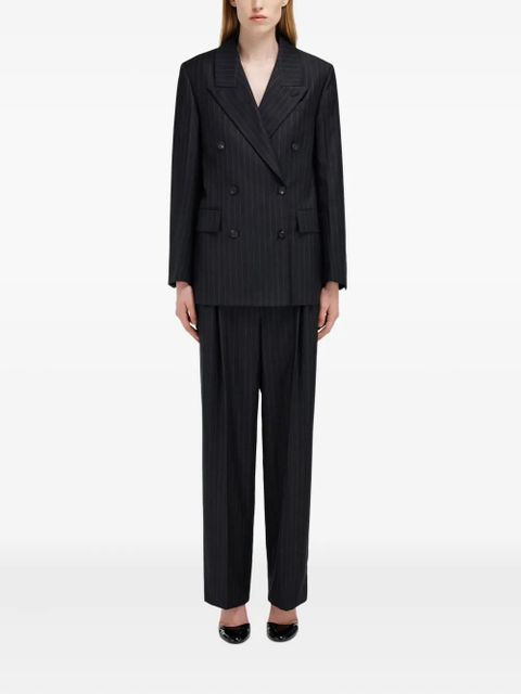 Ferragamo pinstripe double-breasted blazer - Black - zdjęcie produktu nr 2
