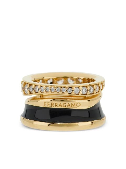 Ferragamo crystal enamel band ring - Gold - zdjęcie produktu nr 1