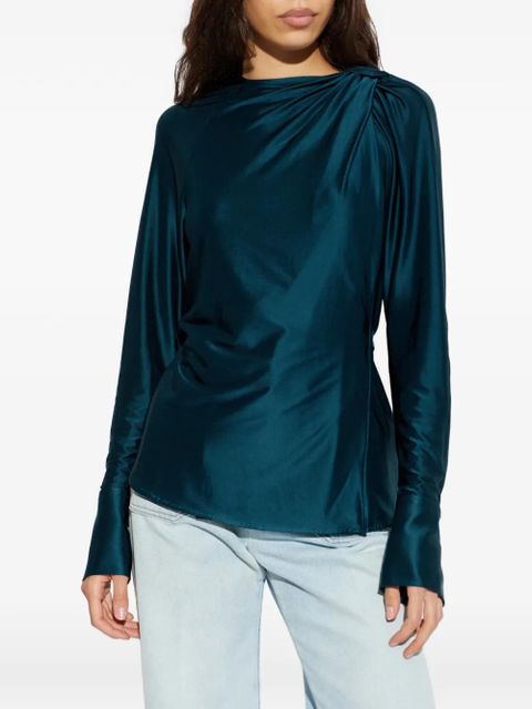 Victoria Beckham open-back long-sleeve blouse - Blue