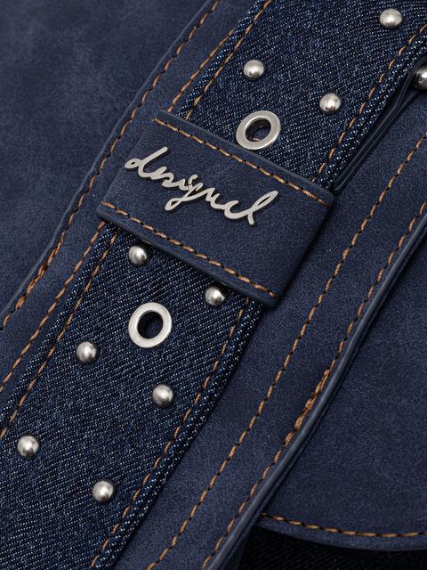 Desigual plecak jeansowy BINDELLA K damski kolor granatowy duży gładki 25WAKD06