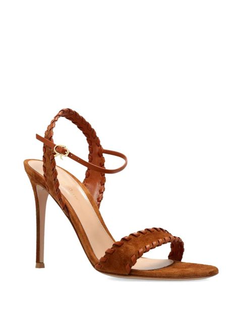Gianvito Rossi braided-detail open-toe sandals - Brown - zdjęcie produktu nr 2