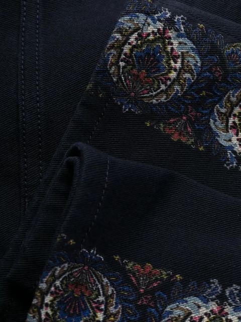 ETRO floral-stripes straight-leg jeans - Blue