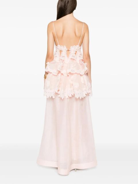 ZIMMERMANN tiered lace maxi dress - Pink