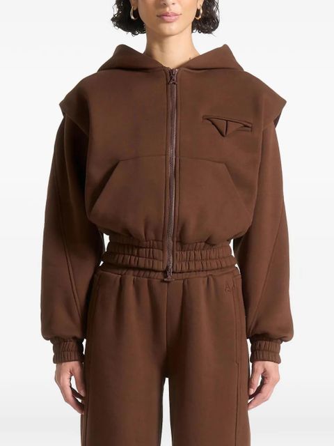 Manière De Voir Louna wide-shoulder zip hoodie - Brown - zdjęcie produktu nr 1