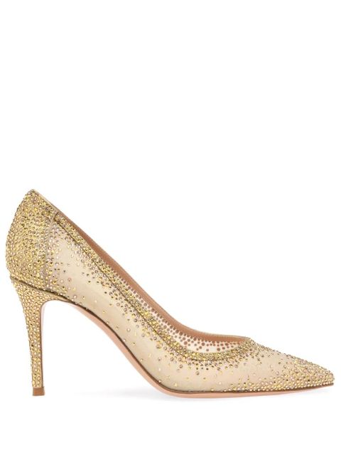Gianvito Rossi Rania 85mm rhinestone pumps - Gold - zdjęcie produktu nr 1