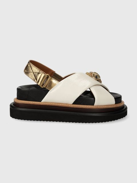 Kurt Geiger London sandały skórzane Orson Cross Strap Sandal damskie kolor biały na platformie 9992241109 - zdjęcie produktu nr 1