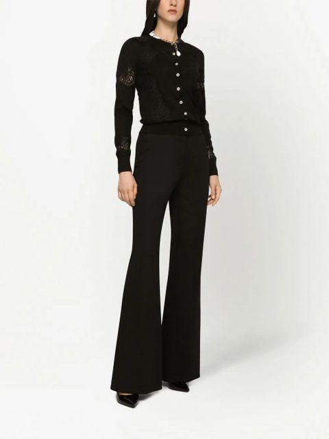 Dolce & Gabbana lace-panel cashmere-silk cardigan - Black