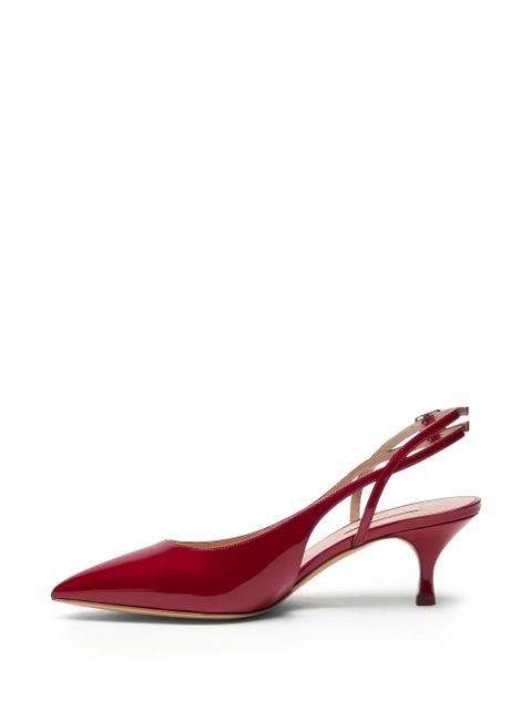Casadei Julia Destalonados pointed buckle strap pumps - Red