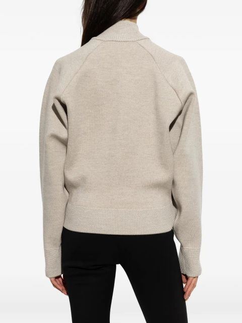 Jacquemus logo-embroidered button-up sweater - Neutrals