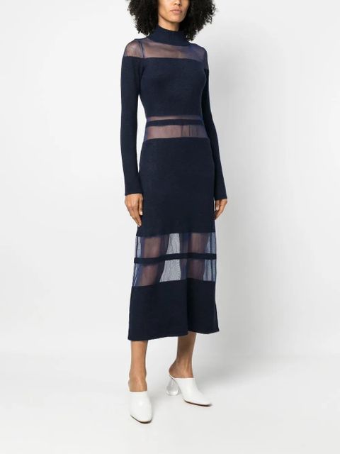 Cult Gaia panelled high neck maxi dress - Blue