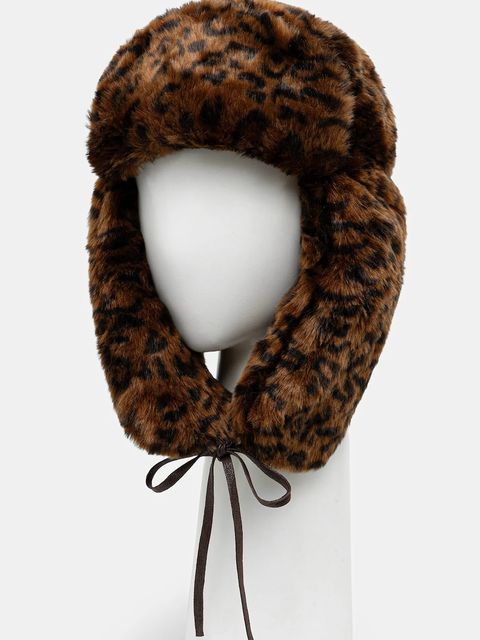 Kangol czapka Leopard Trapper kolor brązowy z grubej dzianiny K4266ST.LEOPARD-LEOPARD - zdjęcie produktu nr 1