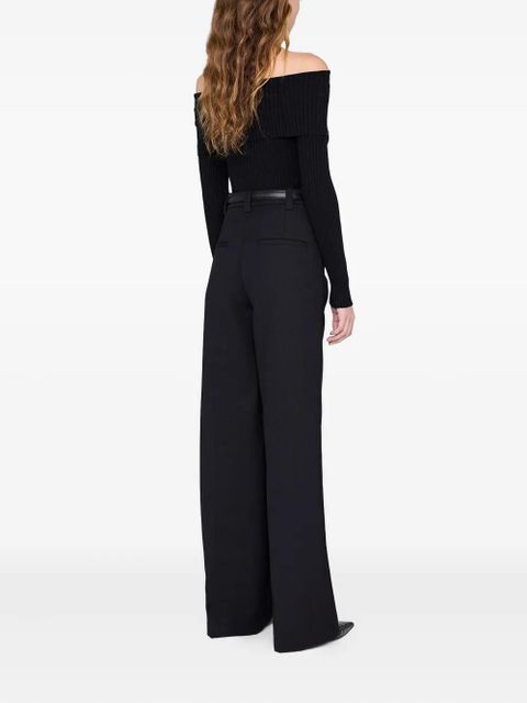 ANINE BING Kira off-shoulder ribbed sweater - Black - zdjęcie produktu nr 2