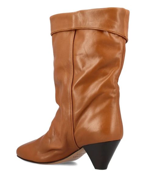 ISABEL MARANT 55mm calf leather slouch boots - Brown
